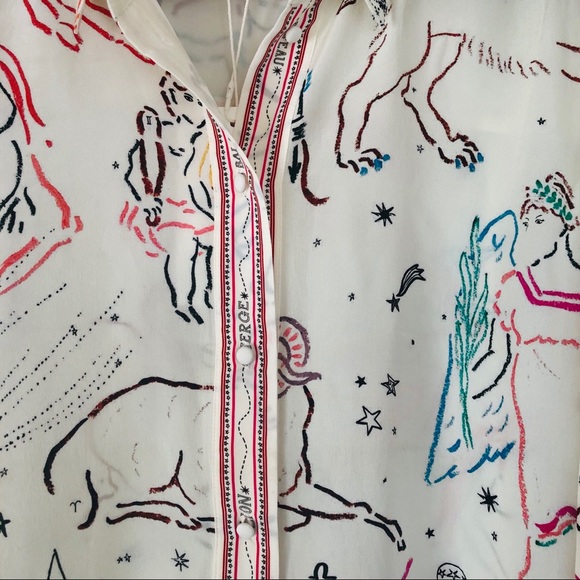 NWT Sézane Ann Astrology Blouse Size 38 - Picture 5 of 12